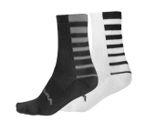 Strumpor Endura Coolmax Stripe Socks Twin Pack Svart