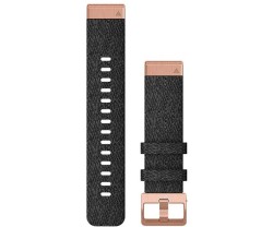 Armband Garmin Quickfit 20 nylon svart/roséguld