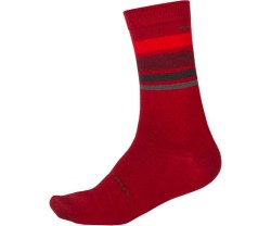 Strumpor Endura BaaBaa Merino Stripe Sock Red