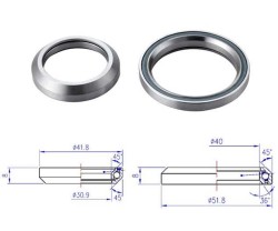 Lager BBB 41.8 mm 45° x 45°/51.8 mm 36° x 45° 1 set